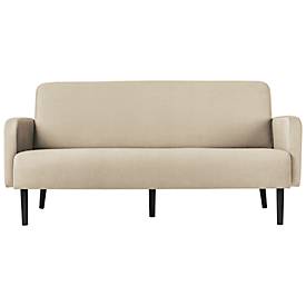 Dreisitzer Sofa meet by Paperflow LISBOA, Stoffbezug elfenbeinfarben, Fußgestell schwarz, B 1760 x T 815 x H 830 mm