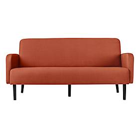 Dreisitzer Sofa meet by Paperflow LISBOA, Stoffbezug rostfarben, Fußgestell schwarz, B 1760 x T 815 x H 830 mm