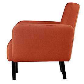 Dreisitzer Sofa meet by Paperflow LISBOA, Stoffbezug rostfarben, Fußgestell schwarz, B 1760 x T 815 x H 830 mm