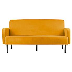 Dreisitzer Sofa meet by Paperflow LISBOA, Stoffbezug safran, Fußgestell schwarz, B 1760 x T 815 x H 830 mm