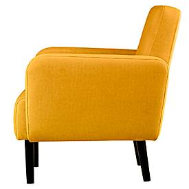 Dreisitzer Sofa meet by Paperflow LISBOA, Stoffbezug safran, Fußgestell schwarz, B 1760 x T 815 x H 830 mm