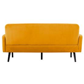 Dreisitzer Sofa meet by Paperflow LISBOA, Stoffbezug safran, Fußgestell schwarz, B 1760 x T 815 x H 830 mm