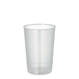 Drinkbekers Papstar Circulware by Havel, herbruikbaar, met vullijn, onbreekbaar, vaatwasmachinebestendig, recycleerbaar, Ø 68 x H 98 mm, PP, doorzichtig, 40 stuks