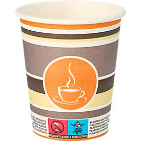 Drinking cup Papstar To Go, disposable, 0.2 l, Ø 90 x H 92 mm, FSC®-certified, cardboard, colored, 50 pieces