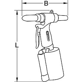 Druckluft-Blindniet-Pistole, 2,4-3,2-4-4,8mm