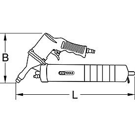 Druckluft-Fettpresse mit flexiblem Schlauch und Düse