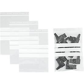 Druckverschlussbeutel, Polyethylen, 160 × 220 mm, 50 µm, 50% Regeneratanteil, 3 Beschriftungsfelder, transparent, 1000 Stk.