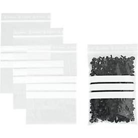 Druckverschlussbeutel, Polyethylen, 70 × 100 mm, 50 µm, 50% Regeneratanteil, 3 Beschriftungsfelder, transparent, 1000 Stk.
