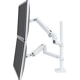 Dual Monitorarm Ergotron LX 45-509-216, für 2 Monitore bis 40', bis 20 kg, höhenverstellbar, neig-, dreh- & schwenkbar, Aluminium & Stahl, weiß
