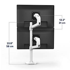 Dual Monitorarm Ergotron LX 45-509-216, für 2 Monitore bis 40', bis 20 kg, höhenverstellbar, neig-, dreh- & schwenkbar, Aluminium & Stahl, weiß