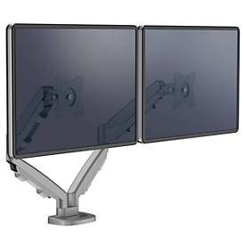 Dual Monitorarm Fellowes Eppa™, bis 39" Gesamtbreite, VESA, dreh-/schwenk-/neig-/höhenverstellbar, silber