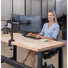 Dual Monitorarm Fellowes Reflex, bis 32' Breite, VESA, dreh-/schwenk-/neigbar, höhen- & tiefenverstellbar, schwarz