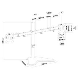 Dual-Monitorarm Neomounts by Newstar FPMA-D550DDBLACK, bis 32“, neig-/dreh-/schwenkbar, höhen- & tiefenverstellbar