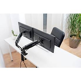 Dual-Monitorarm Vantage Office, bis 27 Zoll je Arm, je Arm 2-9 kg, höhen-/tiefenverstellbar, Neigungsfunktion, VESA, schwarz