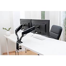 Dual-Monitorarm Vantage Office, bis 27 Zoll je Arm, je Arm 2-9 kg, höhen-/tiefenverstellbar, Neigungsfunktion, VESA, schwarz