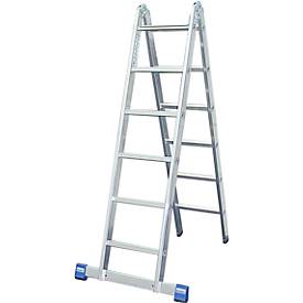 Dubbele ladder met scharnieren, 2 x 6 sporten