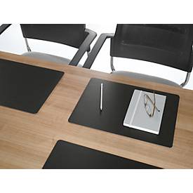 Durable Duraglas® Schreibunterlage, für Konferenzräume, rutschfest, transparent, 420 x 300 mm, Leder, schwarz