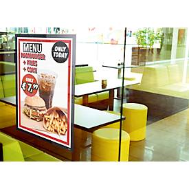 Durable Inforahmen DURAFRAME® Poster, A1 Hoch-/Querformat, für 2 Poster, selbstklebend, aufklappbarer Magnetrahmen, B 639 x T 28 x H 886 mm, PET, schwarz