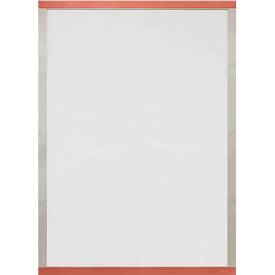 Durable Inforahmen DURAFRAME® Poster, A1 Hoch-/Querformat, für 2 Poster, selbstklebend, aufklappbarer Magnetrahmen, B 639 x T 28 x H 886 mm, PET, silber