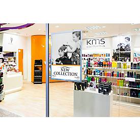 Durable Inforahmen DURAFRAME® Poster, A1 Hoch-/Querformat, für 2 Poster, selbstklebend, aufklappbarer Magnetrahmen, B 639 x T 28 x H 886 mm, PET, silber