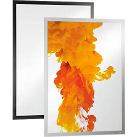 Durable Inforahmen DURAFRAME® Poster, A1 Hoch-/Querformat, für 2 Poster, selbstklebend, aufklappbarer Magnetrahmen, B 639 x T 28 x H 886 mm, PET, silber