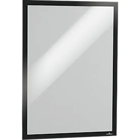 Durable Inforahmen DURAFRAME® Poster, A2 Hoch-/Querformat, für 2 Poster, selbstklebend, aufklappbarer Magnetrahmen, B 465 x T 28 x H 639 mm, PET, schwarz