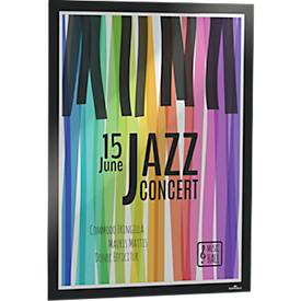 Durable Inforahmen DURAFRAME® Poster, A2 Hoch-/Querformat, für 2 Poster, selbstklebend, aufklappbarer Magnetrahmen, B 465 x T 28 x H 639 mm, PET, schwarz