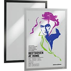 Durable Inforahmen DURAFRAME® Poster, A2 Hoch-/Querformat, für 2 Poster, selbstklebend, aufklappbarer Magnetrahmen, B 465 x T 28 x H 639 mm, PET, schwarz