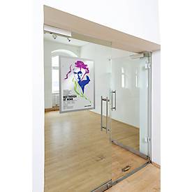 Durable Inforahmen DURAFRAME® Poster, A2 Hoch-/Querformat, für 2 Poster, selbstklebend, aufklappbarer Magnetrahmen, B 465 x T 28 x H 639 mm, PET, silber