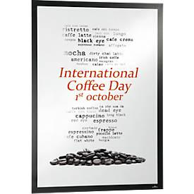 Durable Inforahmen DURAFRAME® Poster, Hoch-/Querformat, für 2 Poster, selbstklebend, aufklappbarer Magnetrahmen, B 545 x T 28 x H 745 mm, PET, schwarz