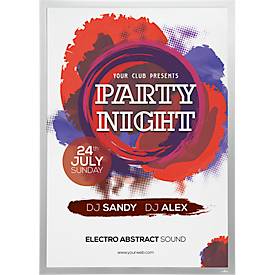 Durable Inforahmen DURAFRAME® Poster, Hoch-/Querformat, für 2 Poster, selbstklebend, aufklappbarer Magnetrahmen, B 745 x T 28 x H 1045 mm, PET, silber