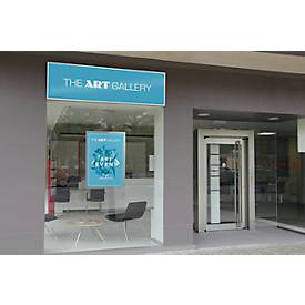 Durable Inforahmen DURAFRAME® Poster, Hoch-/Querformat, für 2 Poster, selbstklebend, aufklappbarer Magnetrahmen, B 745 x T 28 x H 1045 mm, PET, silber