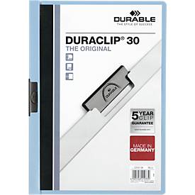 Durable Klemmmappe Duraclip, DIN A4, Kunststoff, mit Clip, hellblau