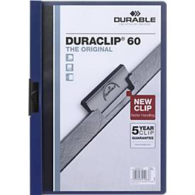DURABLE Klemmmappen DURACLIP, DIN A4, Kunststoff, mit Clip, dunkelblau