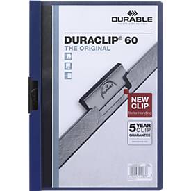 Durable Klemmmappen Duraclip, DIN A4, Kunststoff, mit Clip, dunkelblau