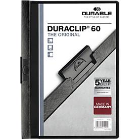 DURABLE Klemmmappen DURACLIP, DIN A4, Kunststoff, mit Clip, schwarz