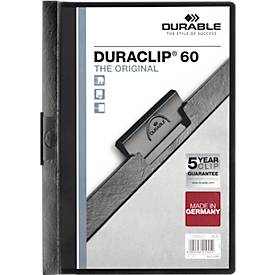 DURABLE Klemmmappen DURACLIP, DIN A4, Kunststoff, mit Clip, schwarz