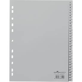 Durable Kunststoffregister, A4 hoch, Zahlen 1-31, grau
