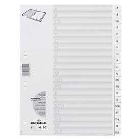 DURABLE Kunststoffregister, DIN A4 , Buchstaben A-Z (20 Fächer), weiß