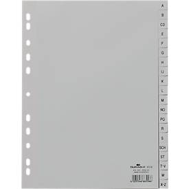 DURABLE Kunststoffregister, DIN A4 hoch, Buchstaben A-Z (20 Fächer), grau