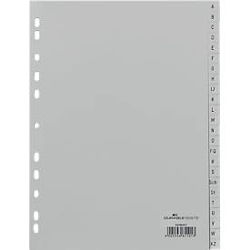 Durable Kunststoffregister, DIN A4 hoch, Buchstaben A-Z (24 Fächer), grau