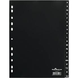 Durable Kunststoffregister, DIN A4 Hochformat, Buchstaben A bis Z (20 Fächer), schwarz