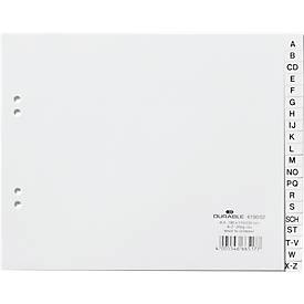 Durable Kunststoffregister, DIN A4 quer Halbformat, Buchstaben A-Z (20 Fächer), weiß