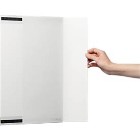 Durable Magnetrahmen rPET, A3-Hochformat, mit 2 rückseitigen Magnetstreifen, RPET-Folie, transparent, 5 Stück