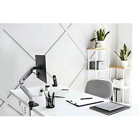 Durable Monitorhalter Select Plus, für 1 Monitor bis 32', mit Tischbefestigung, dreh-/schwenk-/höhenverstellbar, VESA-kompatibel, silber