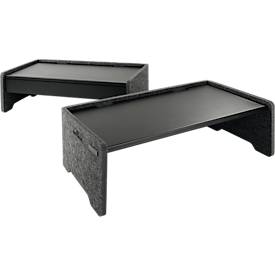 Durable Monitorständer EFFECT, 3-stufig, 60 % PET-Filz, bis 10 kg, Kabelauslässe, anthrazit