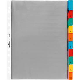 DURABLE PP-Hüllenregister überbreit, 10 Blätter, farbige Taben