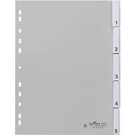 DURABLE PP-Register mit Wechseltaben, Zahlen 1-5, grau