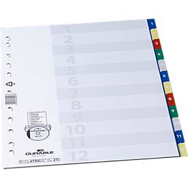 DURABLE PP-Register, Zahlen 1-12