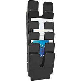 DURABLE Prospektspender Flexiplus 6, 6 Spender, A4, hoch, schwarz